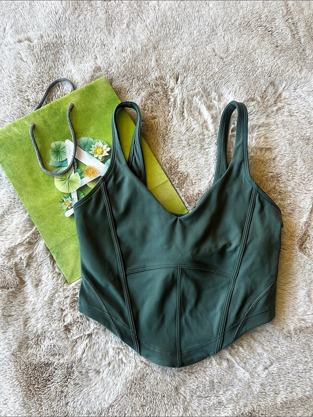 lululemon Women's Green Athletic Crop Top